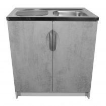 Kuchyňská skříňka s dřezem beton korpus šedý 80 cm