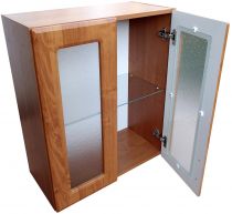 Prosklená kuchyňská skříňka 60 cm olše