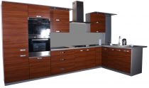 Kuchyňská linka 380 x 180 cm barva slíva walis výprodej