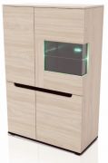 Nižší prosklená smontovaná vitrína Malcolm 05 barva dub sonoma 90 cm