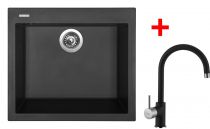 Sinks CUBE 560 Pureblack+VITALIA GR