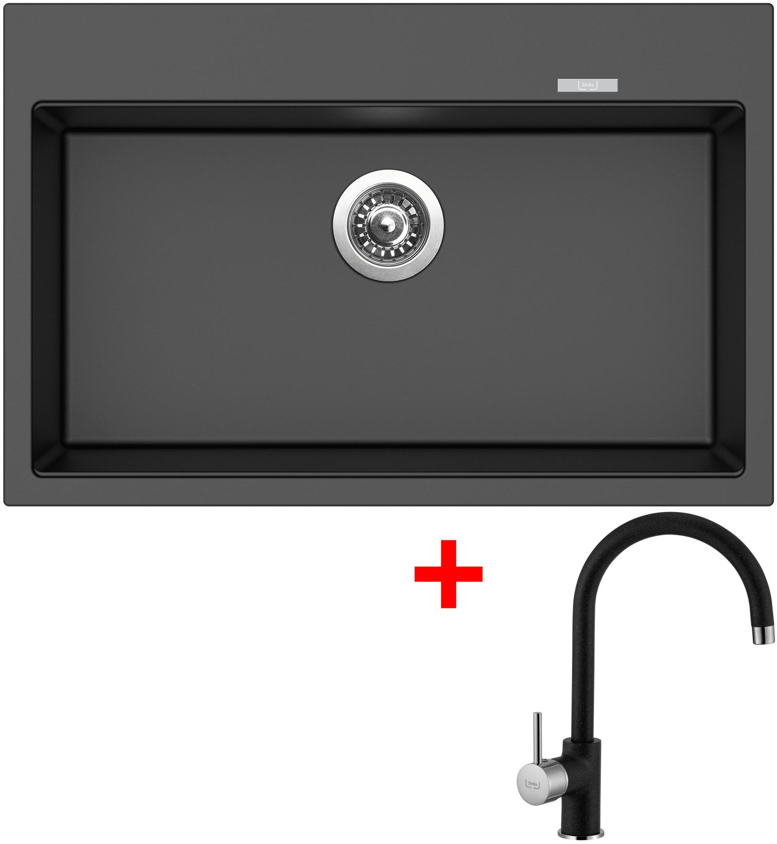 Sinks MAXIMO 780 Metalblack+VITALIA GR